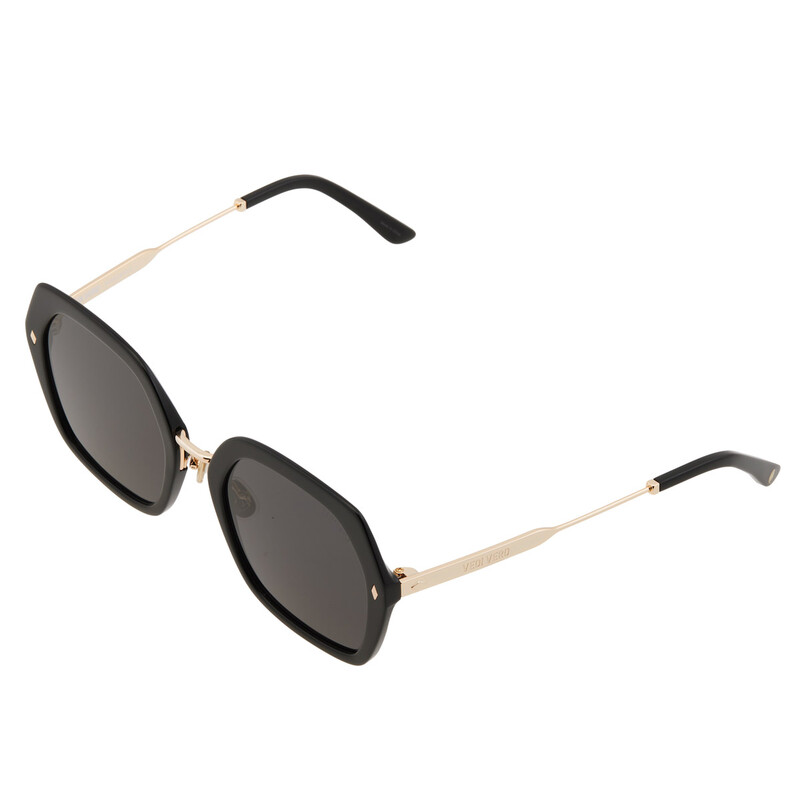 bieRce 402 BLACK ベージュレンズ　【VIBECA&Co.】 Vedi Vero Grey Hexagonal Ladies Sunglasses VVCC13 BLK 55