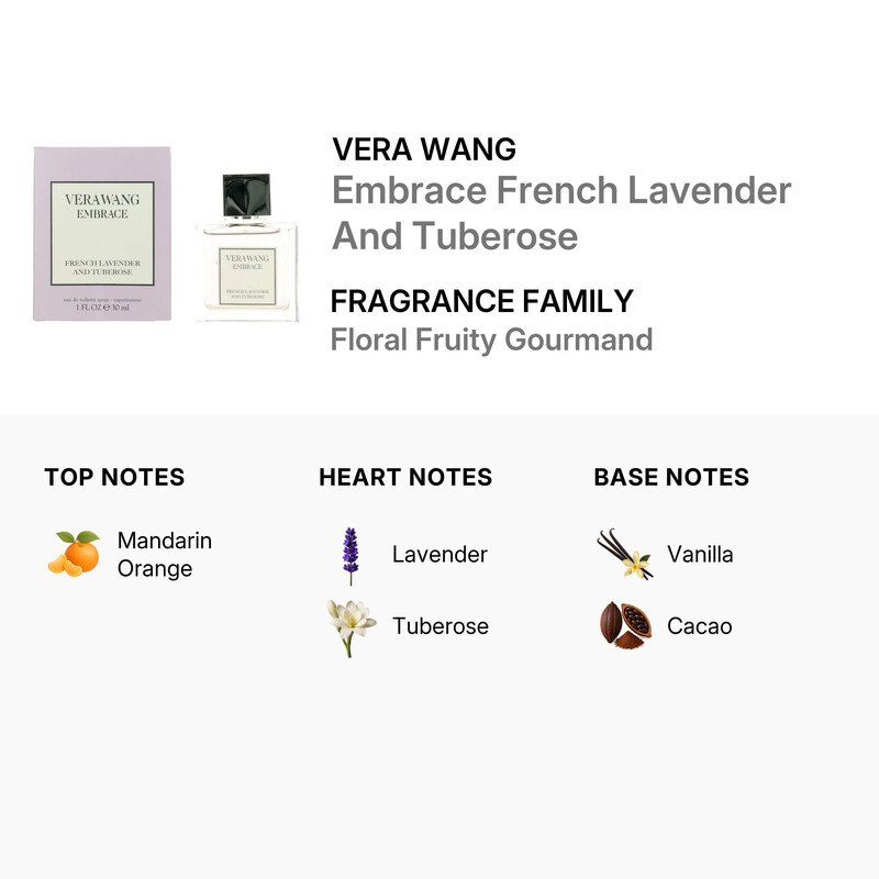 Vera Wang Ladies Embrace French Lavender And Tuberose EDT Spray