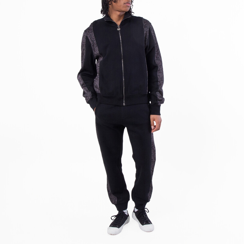 Versace Barocco Jacquard Lurex Zip Sweatshirt, Size X-Large