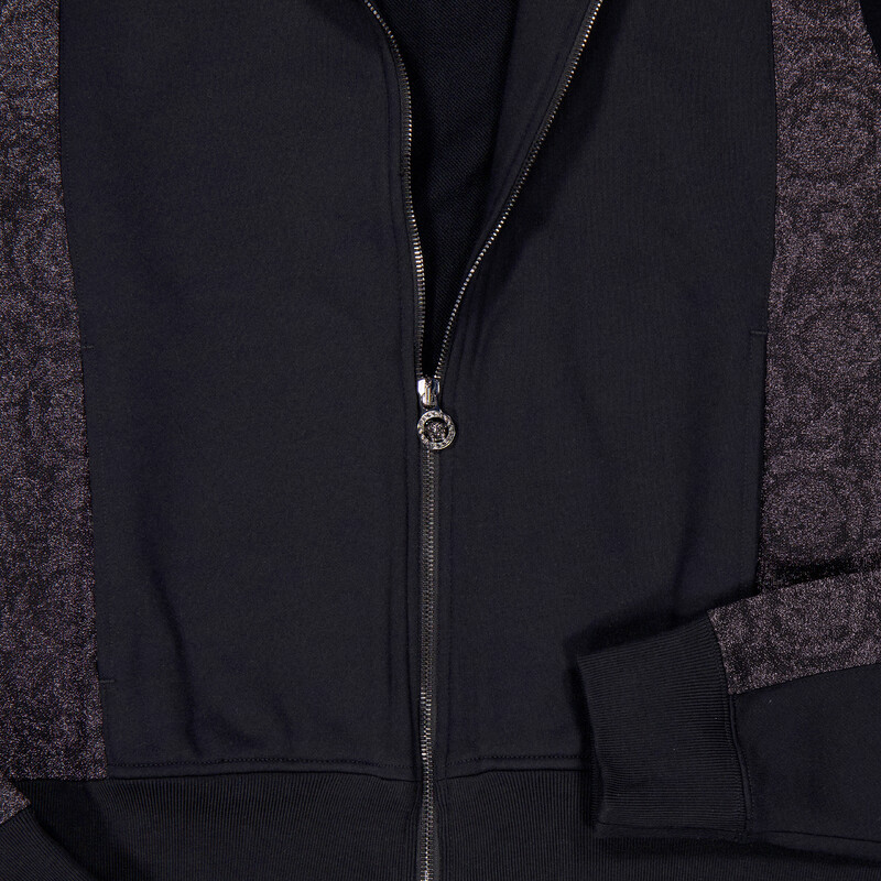 Versace Barocco Jacquard Lurex Zip Sweatshirt, Size X-Large