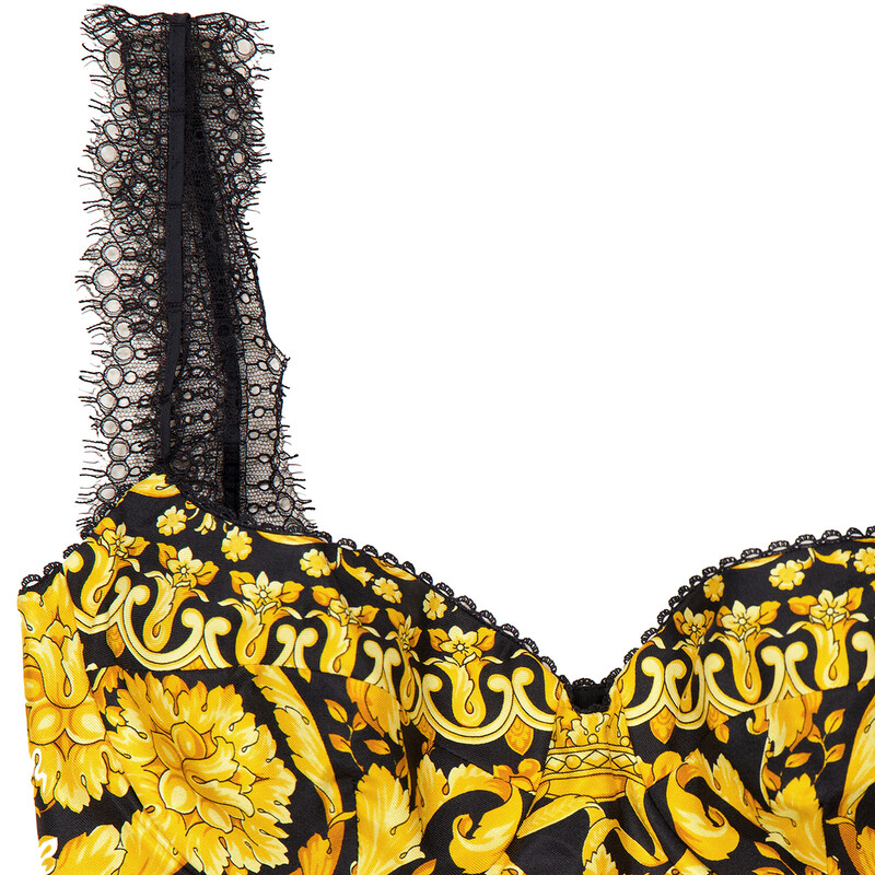 Versace Barocco Printed Bralette Top, Brand Size 38 ( US Size 2