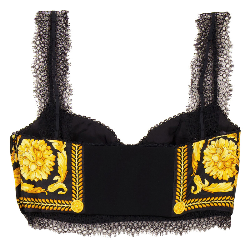 Versace Barocco Printed Bralette Top, Brand Size 38 ( US Size 2