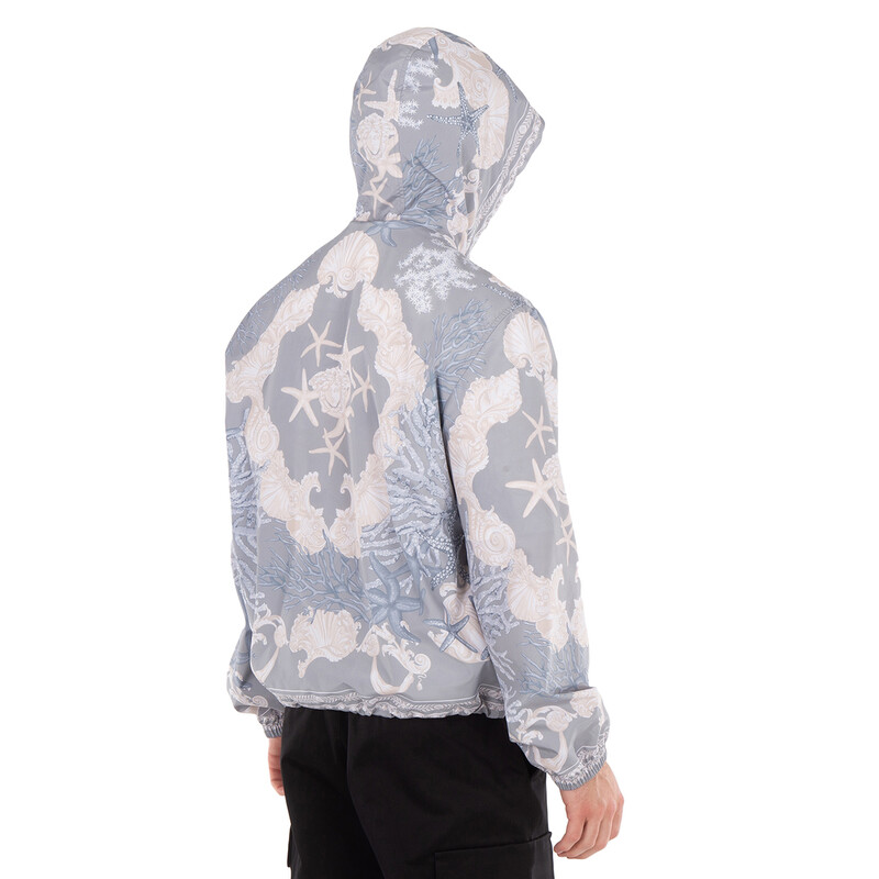 Versace Barocco Sea Hooded Windbreaker Jacket, Brand Size 46 ( US