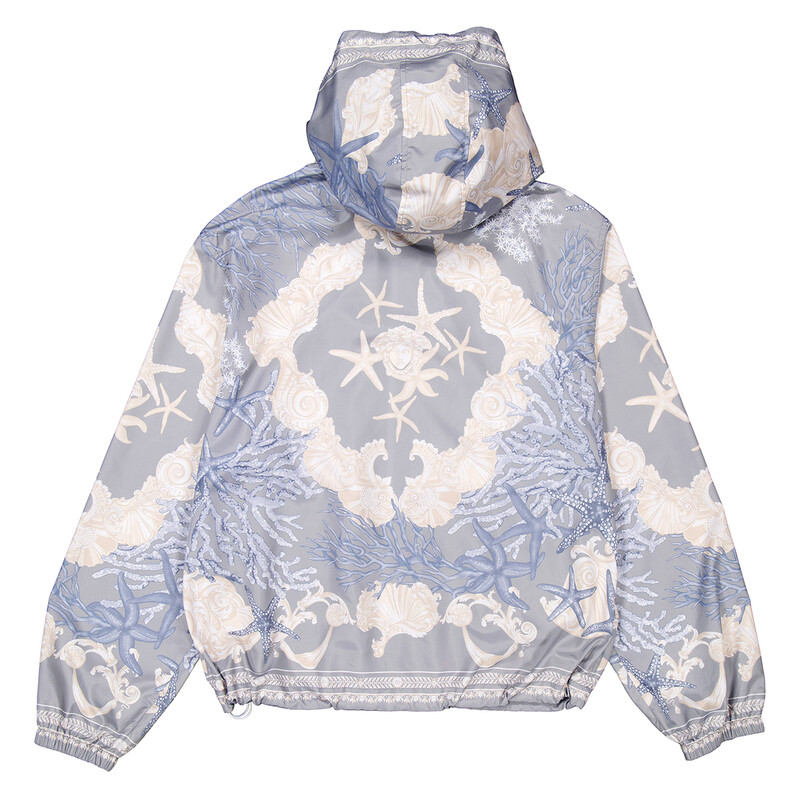 Versace Barocco Sea Hooded Windbreaker Jacket, Brand Size 46 ( US