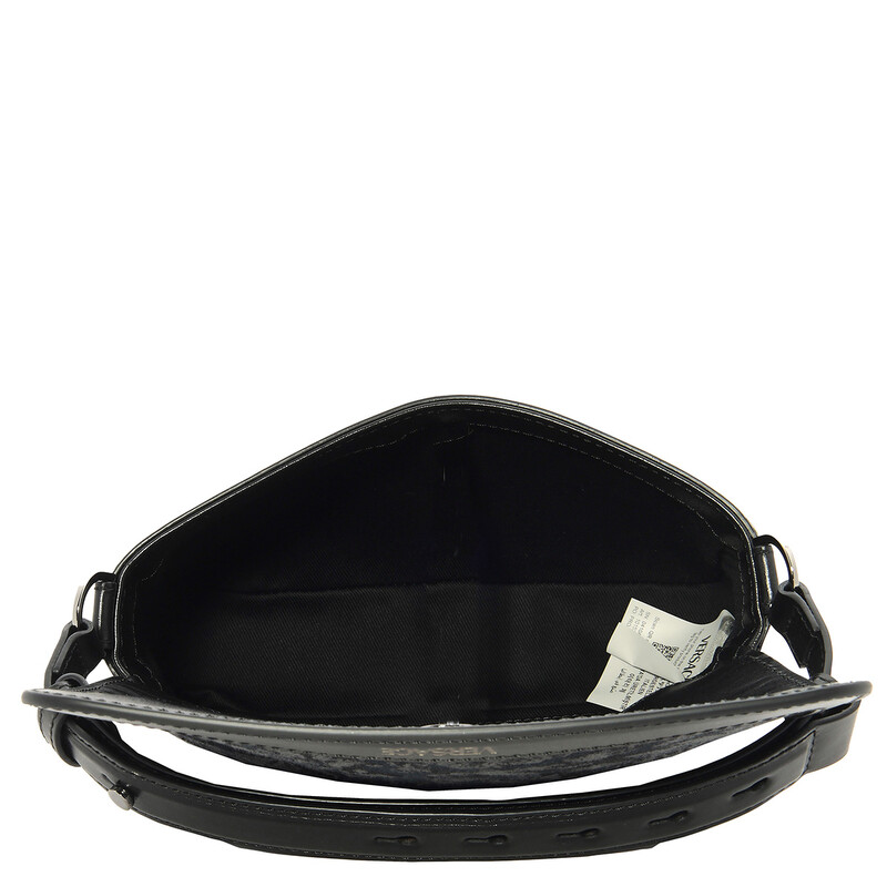 Versace Barocco-Jacquard Crossbody Bag 1015281-1A09321-BLACK+BLACK