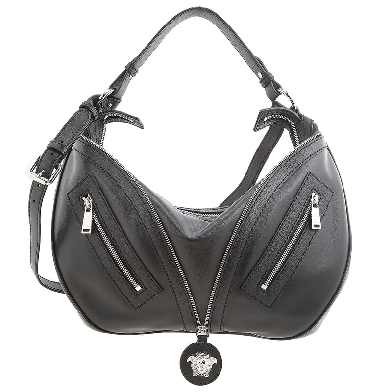Versace Black Repeat Hobo Bag 1007679-1A05878-1B00P 8054712860973