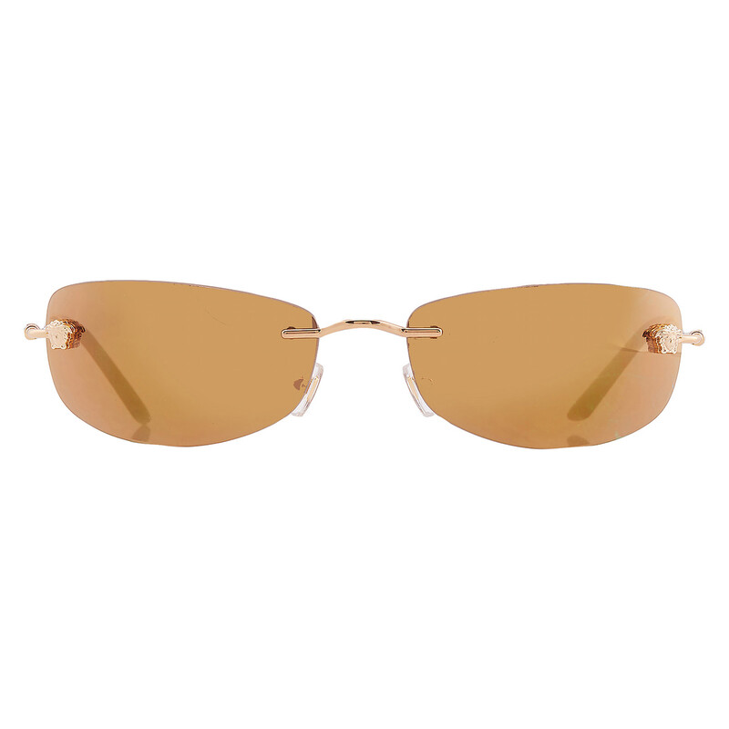 Versace Bronze Mirror Gold Rectangular Men's Sunglasses VE2279