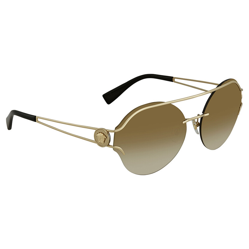 Versace Brown Gradient Mirror Gold Round Ladies Sunglasses  display picture 1