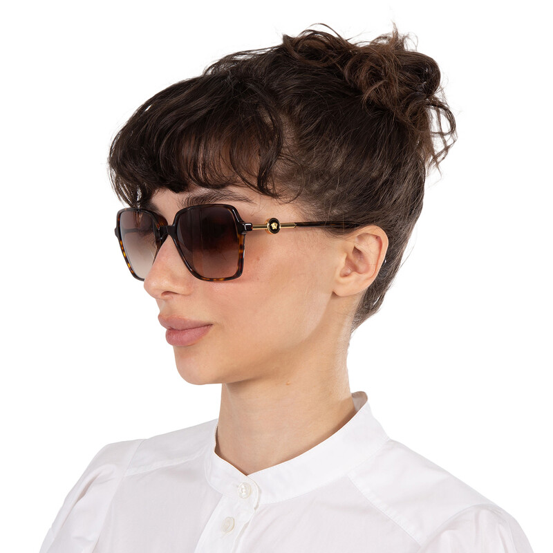Versace Brown Gradient Square Ladies Sunglasses VE4396 108/13 58