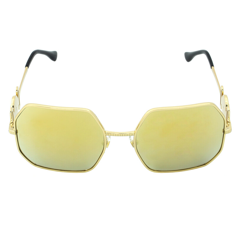 Versace Brown Mirror Gold Irregular Ladies Sunglasses VE2248