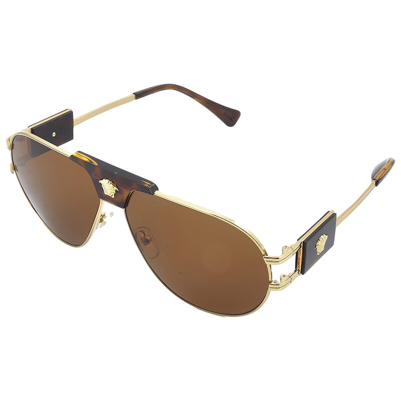 Versace Brown Pilot Men's Sunglasses VE2252 147073 63