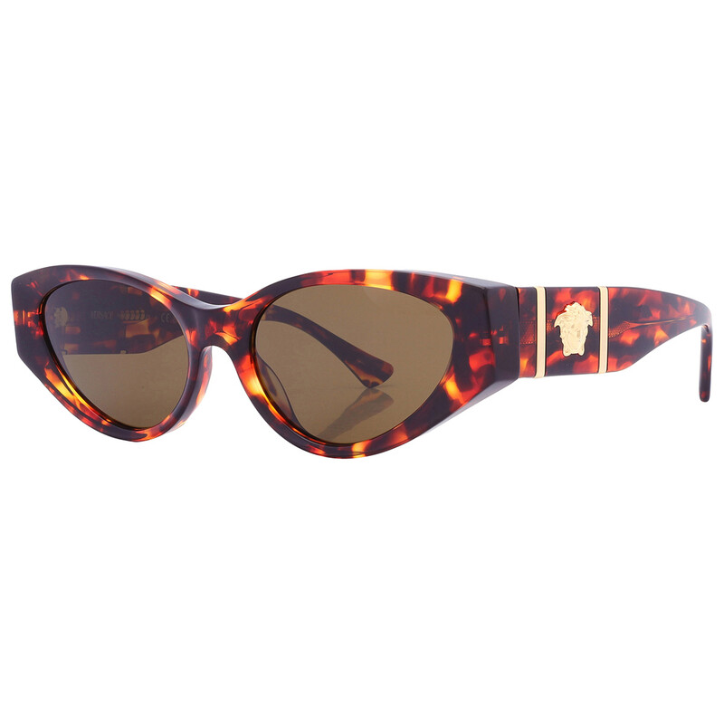 Versace Dark Brown Cat Eye Ladies Sunglasses VE4454 543773 55