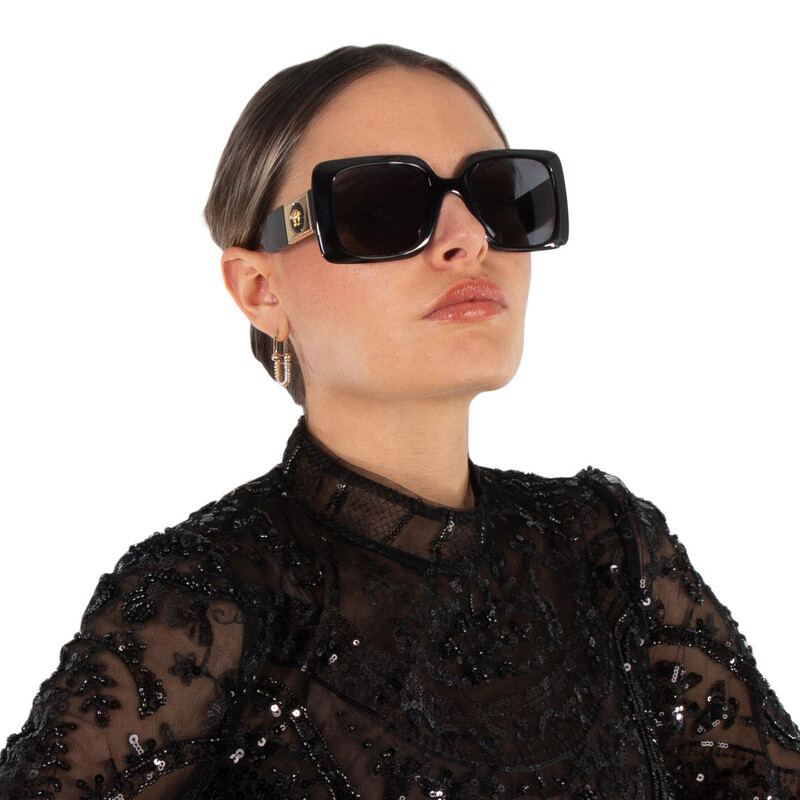 Versace Dark Gray Rectangular Ladies Sunglasses VE4405 GB1/87 54