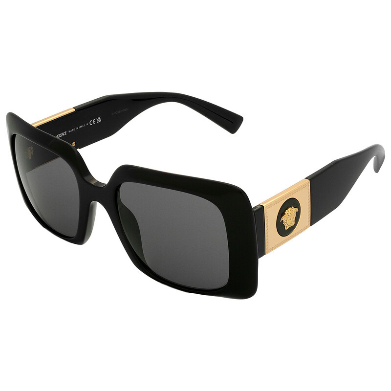 Versace VE4405 GB1/87 Black Authentic Rectangle Women\'s Sunglasses 54-22 140 New New VERSACE VE4405 GB1/87 Black/Dark Grey 54-22-140  main image 3