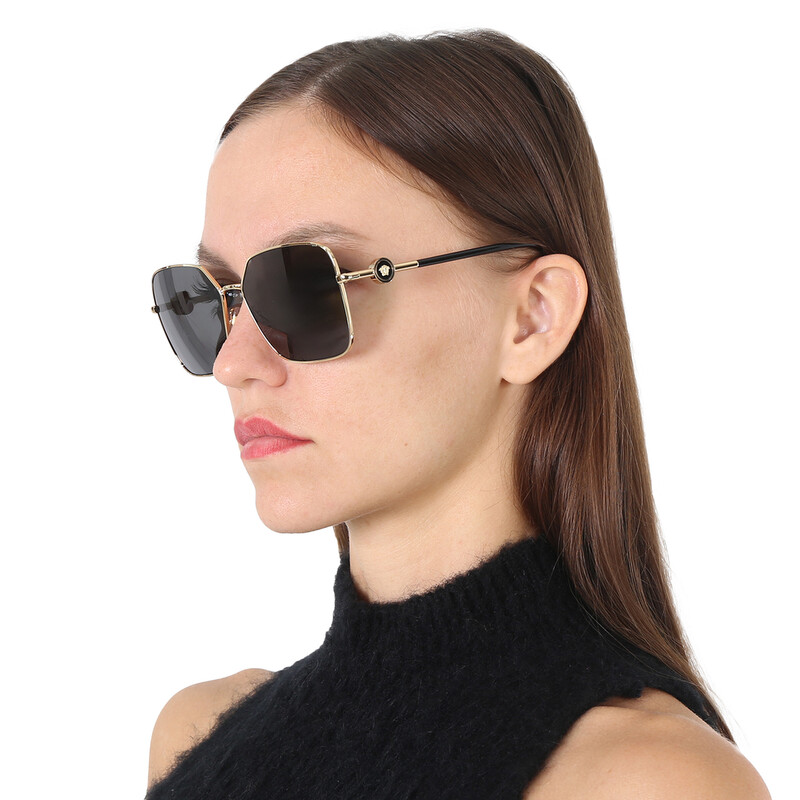 Versace Dark Gray Square Ladies Sunglasses VE2227 100287 59  display picture 2