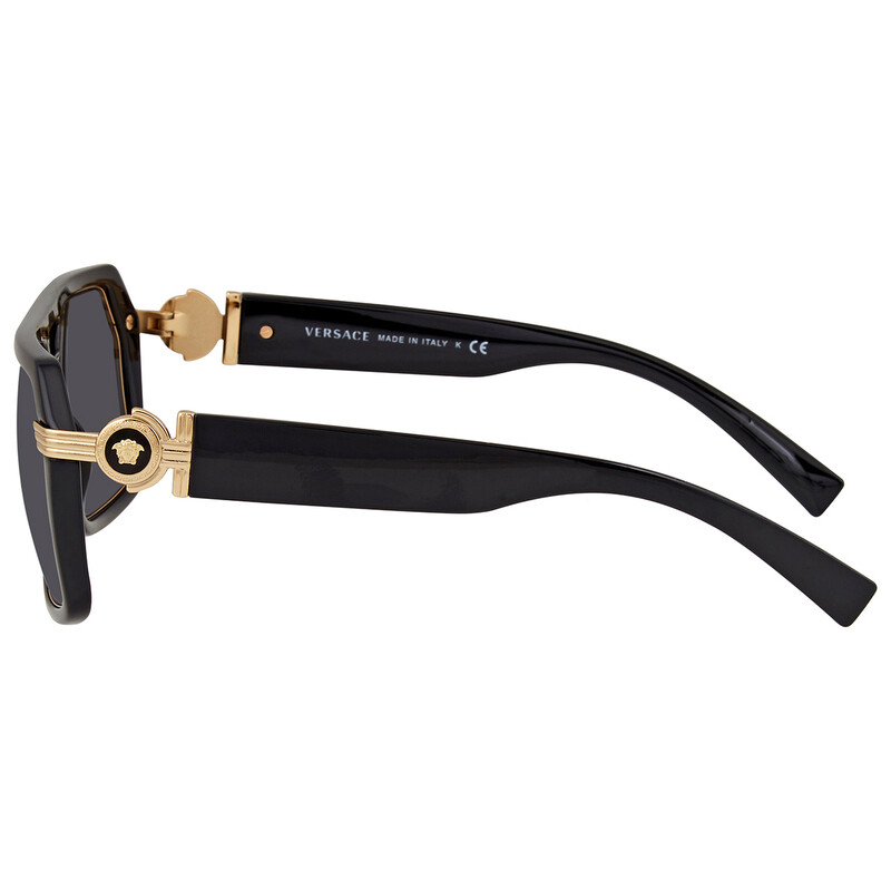 Versace Dark Grey Geometric Men's Sunglasses VE4399 GB1/87 58