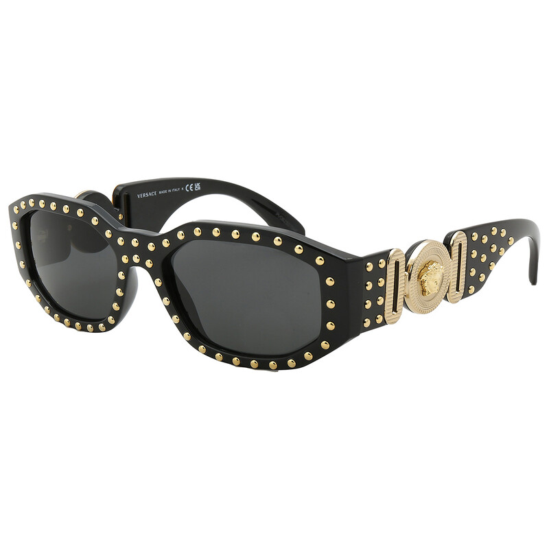 Versace Dark Grey Geometric Unisex Sunglasses VE4361 539787 53