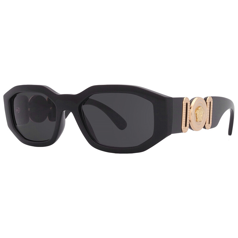 Versace Dark Grey Geometric Unisex Sunglasses VE4361 GB1/87 53
