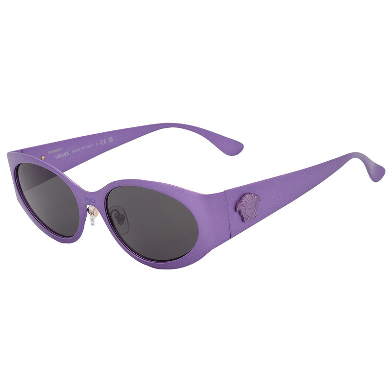 Versace Metallic Purple Oval Sunglasses with Dark Lenses Versace Dark Grey Oval Ladies Sunglasses VE2263 150287 56  main image 4