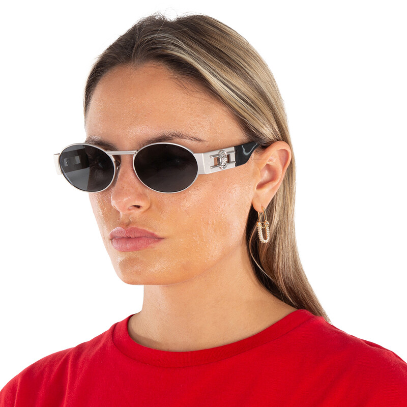 Versace Dark Grey Oval Unisex Sunglasses VE2264 151387 56