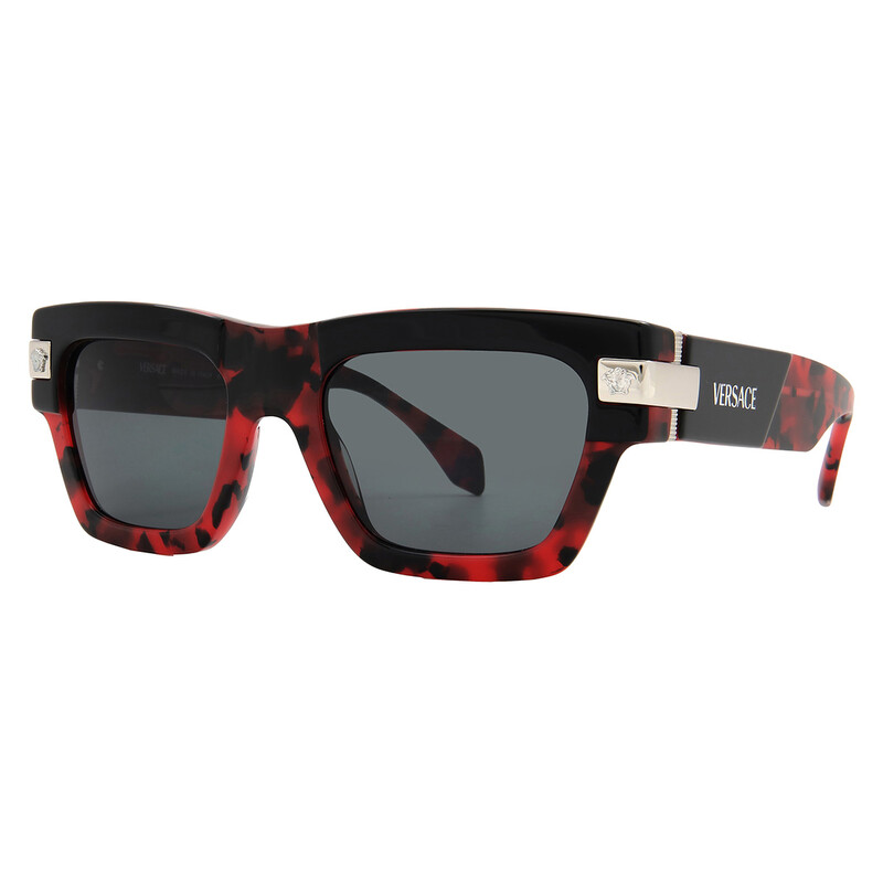 Versace Dark Grey Rectangular Men's Sunglasses VE4464 545787 52