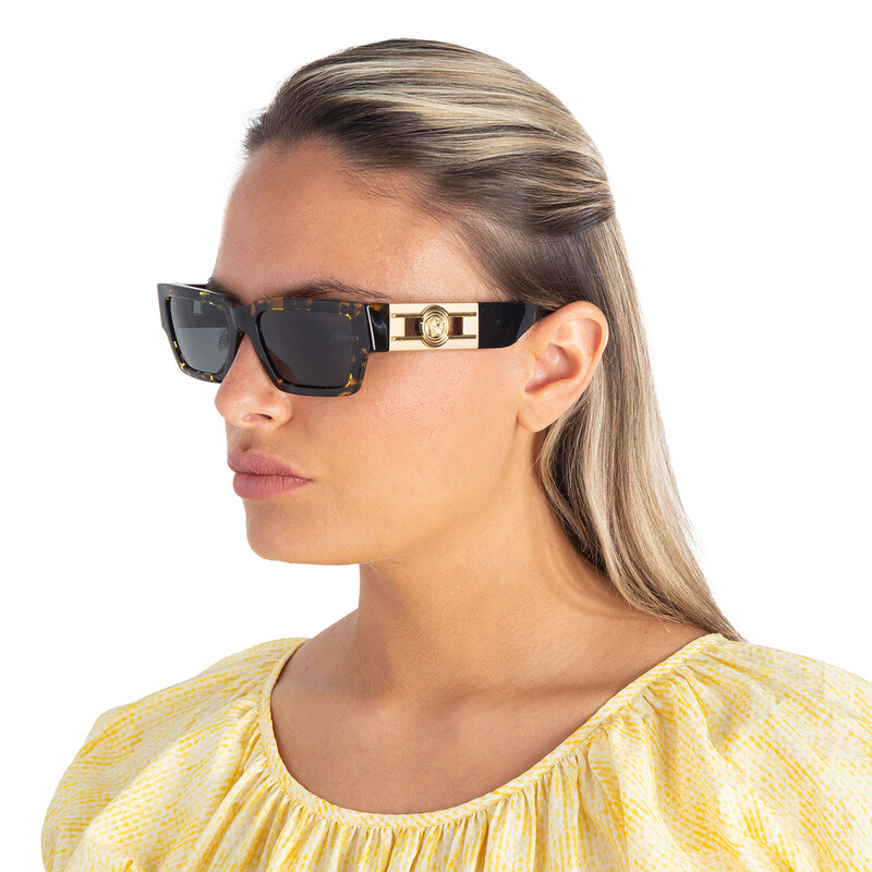 Versace Dark Grey Rectangular Unisex Sunglasses VE4459 542887 54