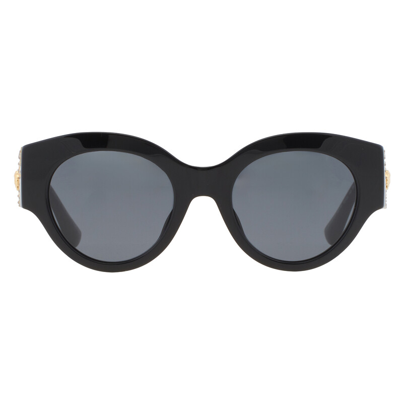 Versace Dark Grey Round Ladies Sunglasses Versace Dark Grey Round Ladies Sunglasses VE4438BF GB1/87 52  main image 2