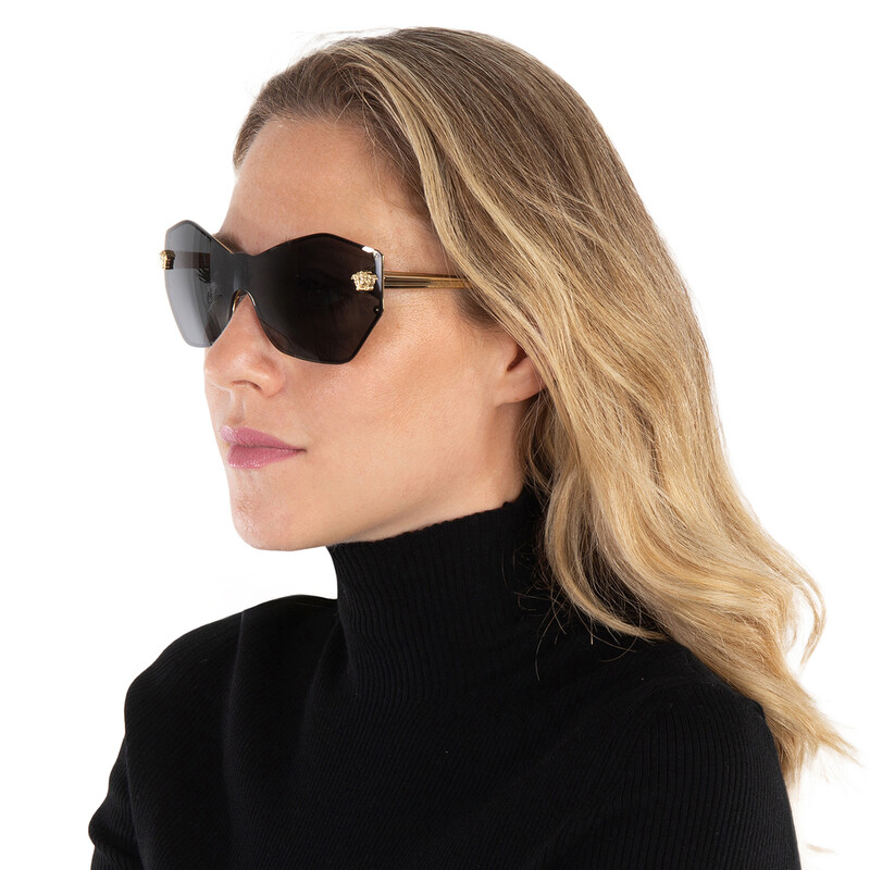 Versace Dark Grey Shield Ladies Sunglasses VE2182 100287 43