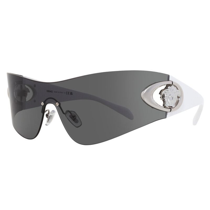 authentic VERSACE gray ombré shield SUNGLASSES Versace Gradient Grey Mirrored Silver Shield Ladies  main image 2