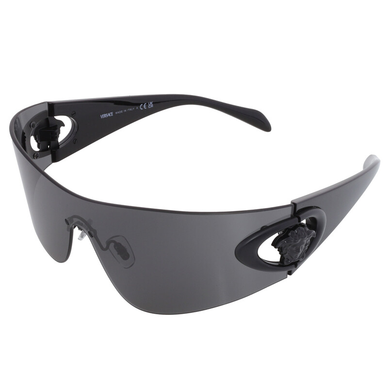 Versace VE 2280 Shield Plastic Dark Grey Sunglasses with Dark Grey Lens Versace Dark Grey Shield Men main image 4