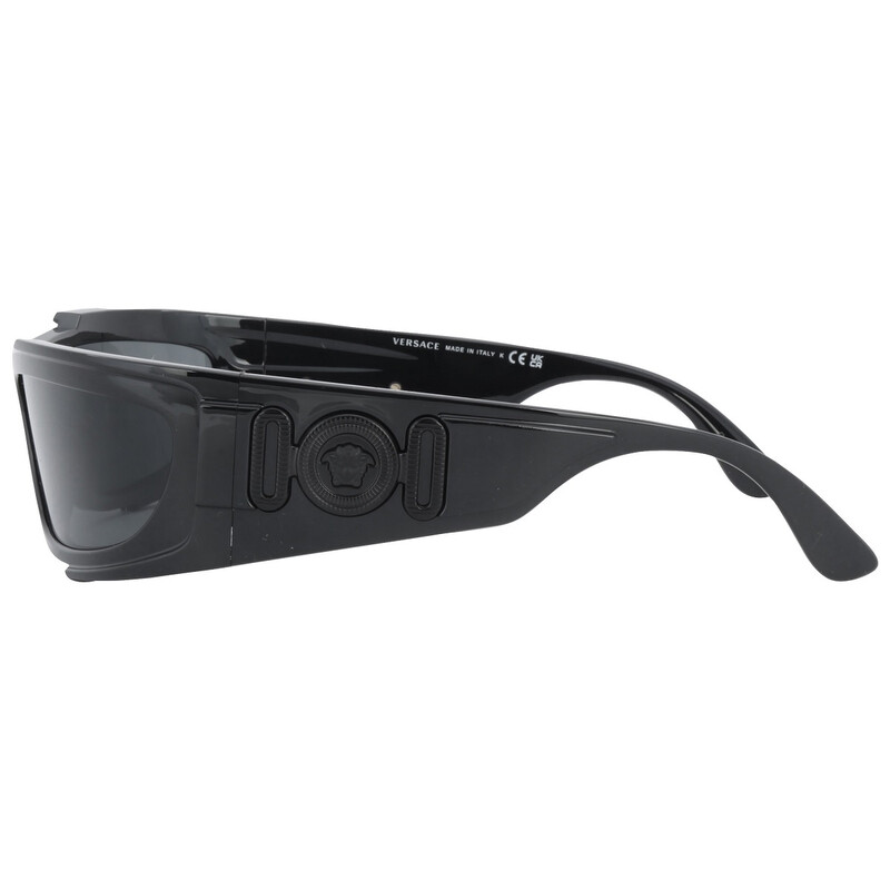 Versace Dark Grey Wrap Men's Sunglasses VE4446 GB1/87 67