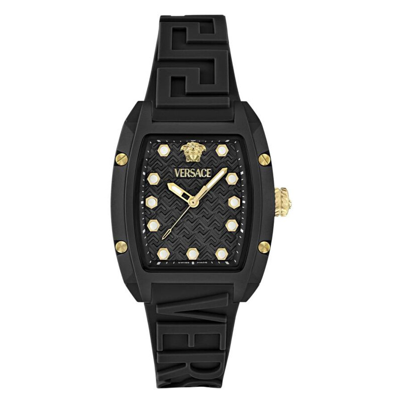 Versace Dominus Ecoceramic Quartz Black Dial Watch VE0N00125