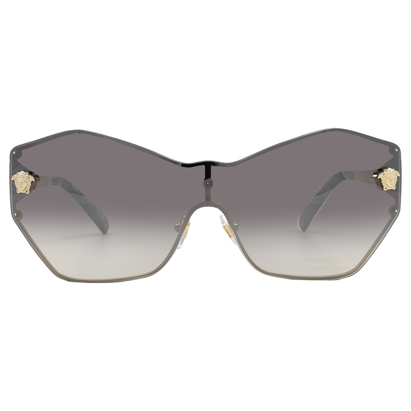 Versace Gradient Grey Mirrored Silver Shield Ladies 