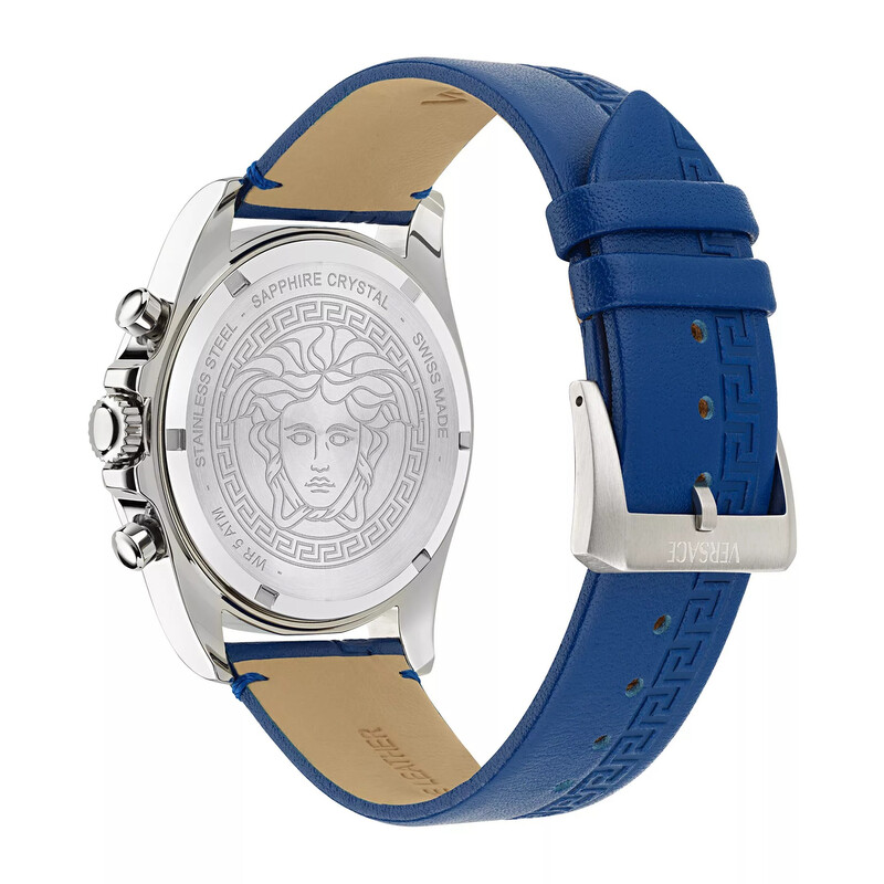 Versace Greca Chrono Wave Chronograph Quartz Blue Dial Men's Watch
