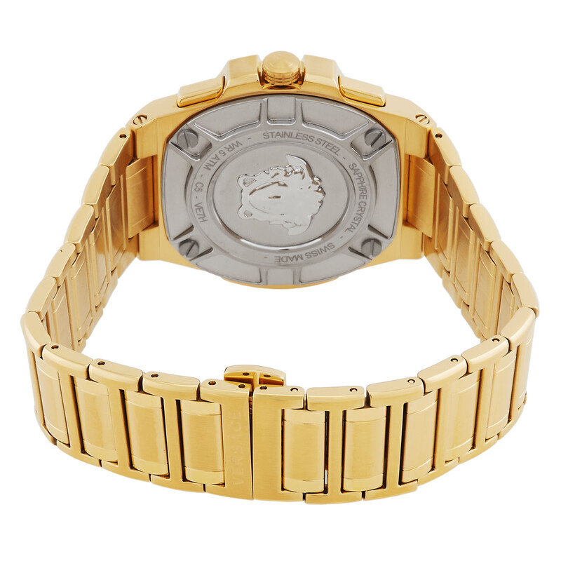 Versace Greca Extreme Chronograph Quartz Gold Dial Men's Watch