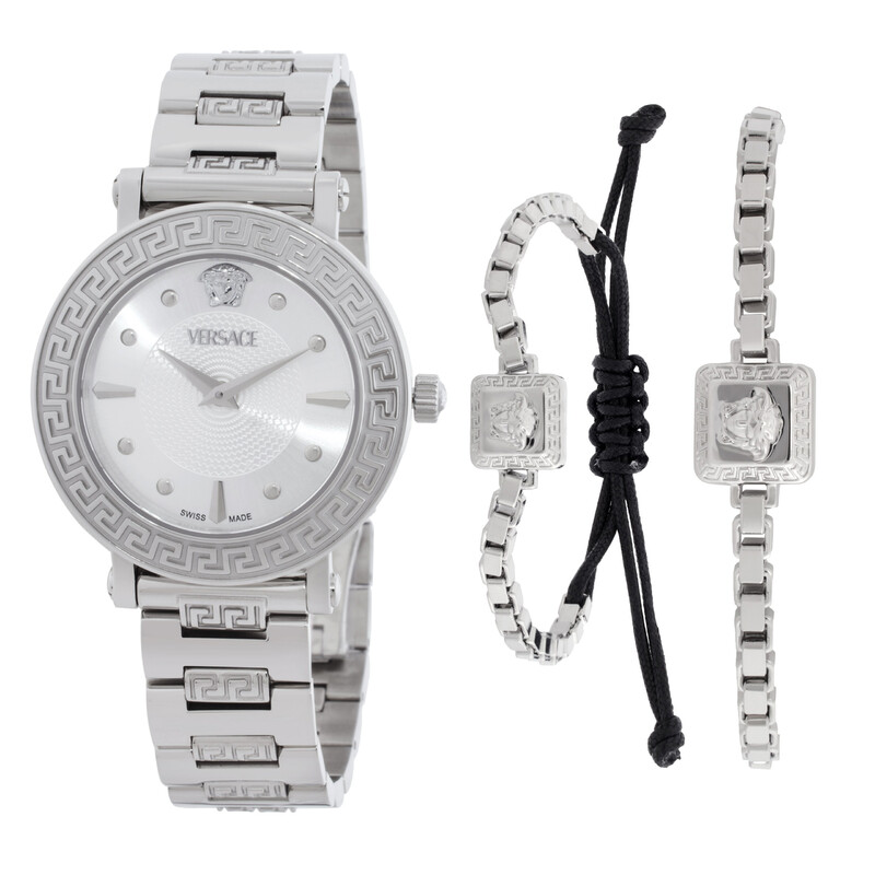 Versace Greca Sphere Quartz Silver Dial Ladies Watch Box Set  display picture 3