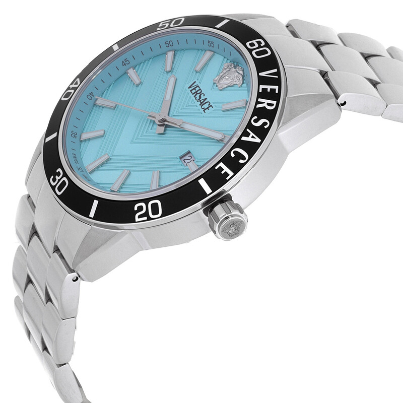 Versace Greca Urban Quartz Turquoise Dial Men's Watch VEYCA0324