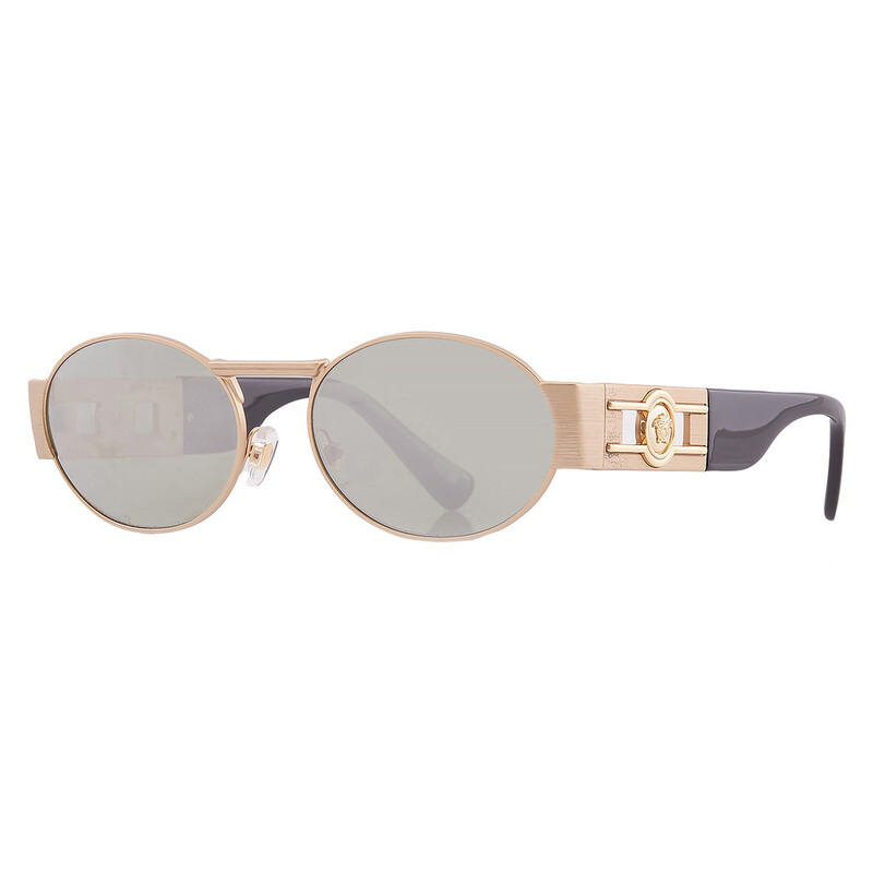 Versace Mirror Unisex 71mm Sunglasses Versace Green Mirror Silver Oval Unisex Sunglasses VE2264  main image 4