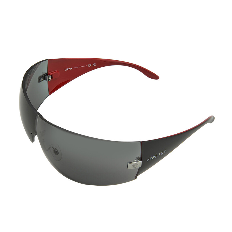 New Versace VE2054 100187 Oversized Shield Sunglasses in Black Authentic Versace Grey Shield Ladies Sunglasses VE2054 100187 141  main image 4