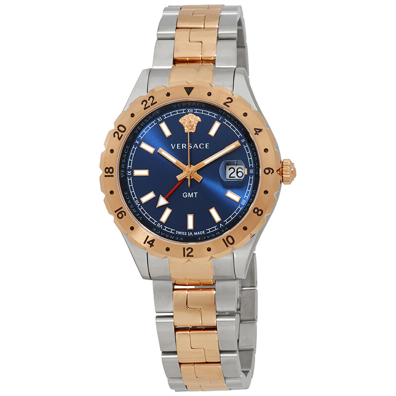 ヴェルサーチェ★日付に難ありHELLENYIUM メンズ腕時計GMT Versace Hellenyium GMT Blue Dial Men's Watch V11060017