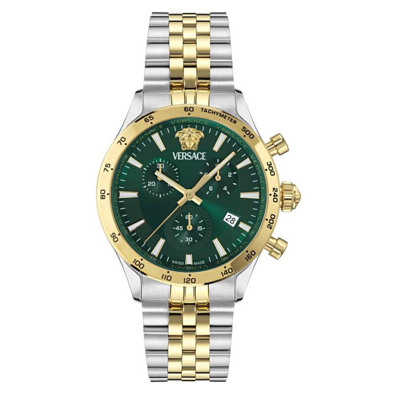 Versace Hellenyium Chronograph Quartz Green Dial Men's Watch