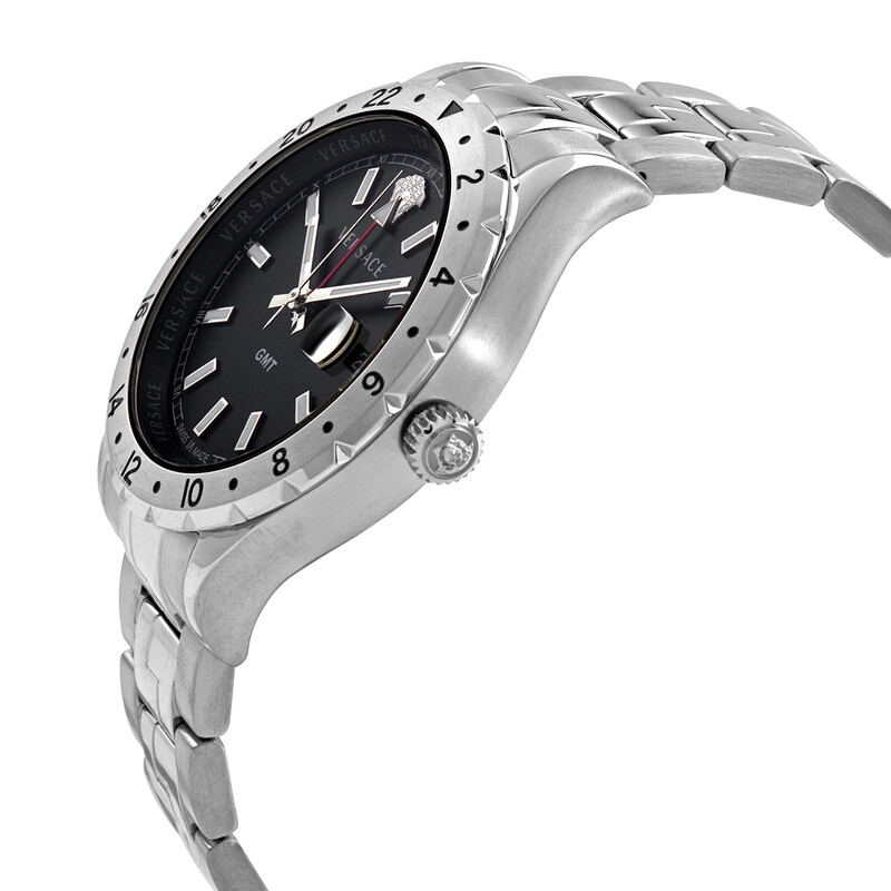 Versace Hellenyium GMT Black Dial Men's Watch V1102 0015 V11020015
