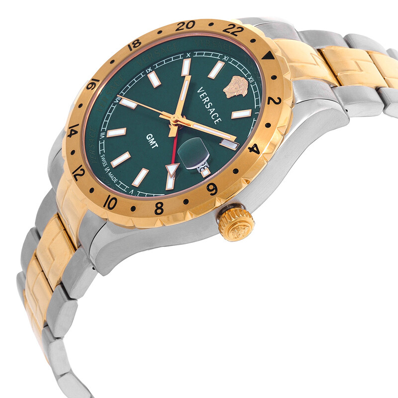 Versace Hellenyium GMT Quartz Green Dial Men's Watch V11050016