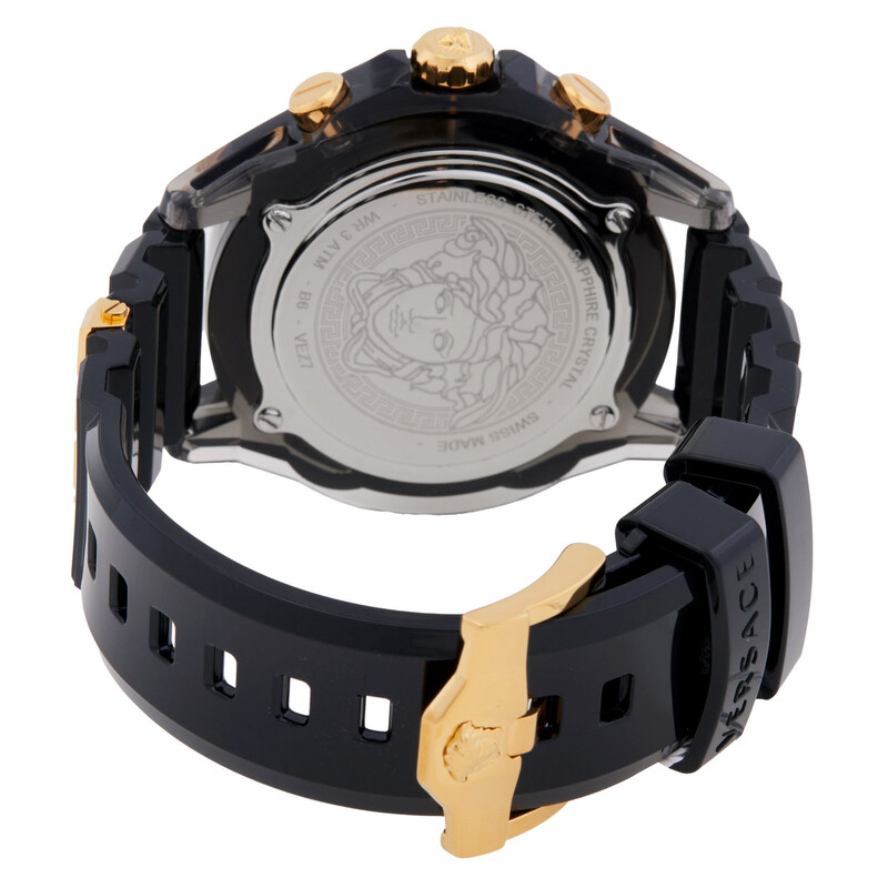 Versace Icon Active Chronograph Quartz Diamond Black Dial Men's