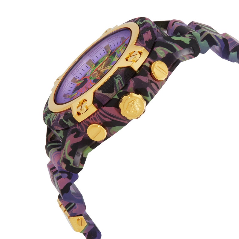 Versace Icon Active Chronograph Quartz Lilac Leopard Men's Watch