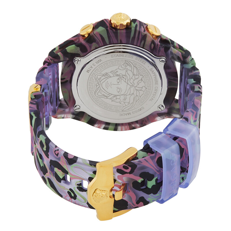 Versace Icon Active Chronograph Quartz Lilac Leopard Men's Watch