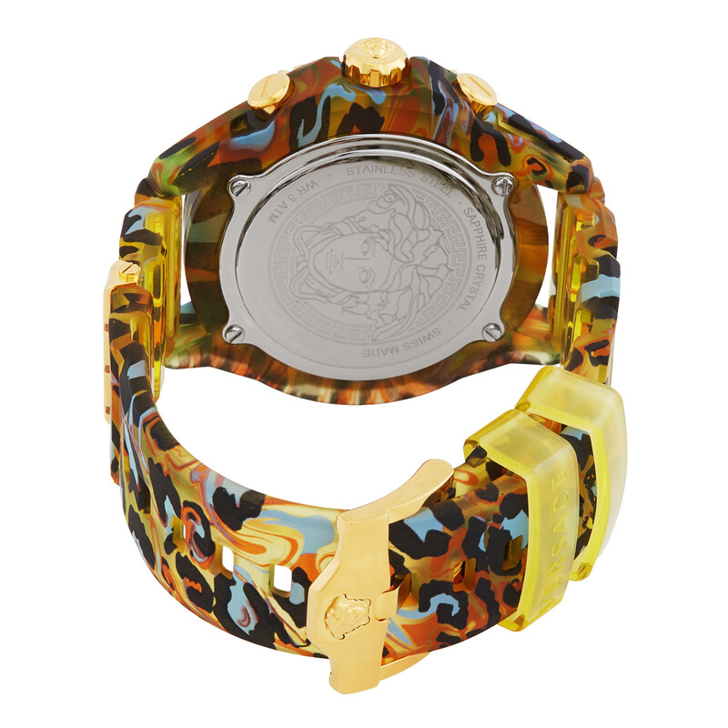 Versace Icon Active Chronograph Quartz Yellow Leopard Men's Watch