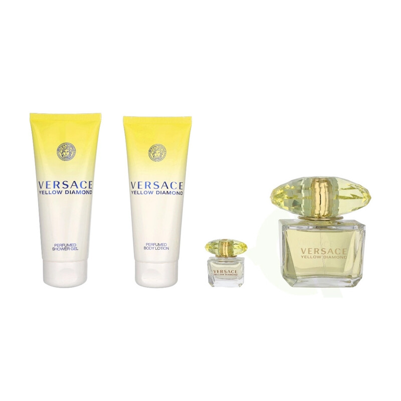 Versace Ladies Versace Yellow Diamond 4pcs EDT Gift Set Fragrances