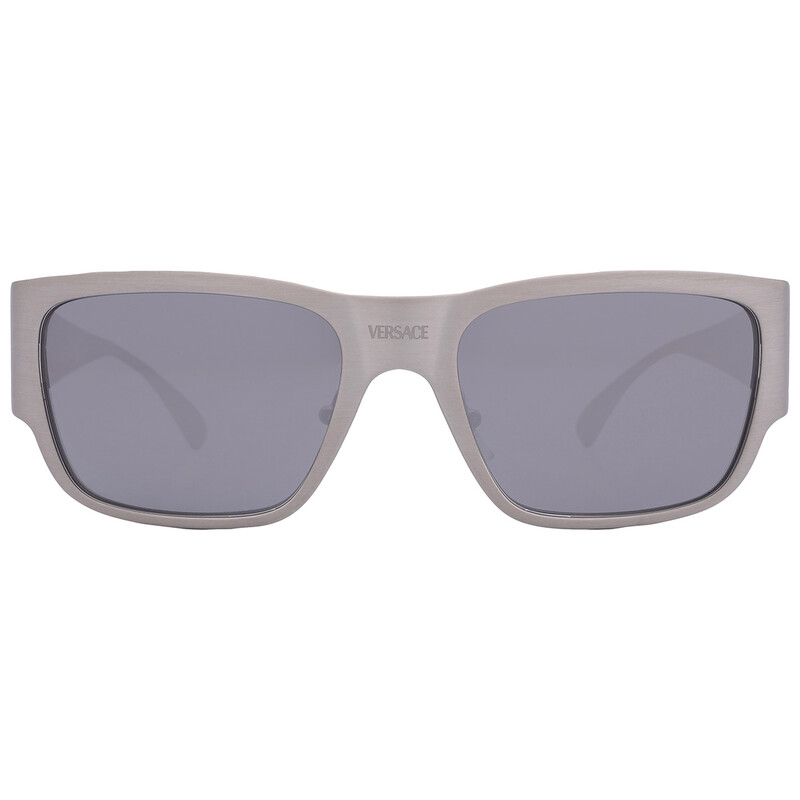 Versace Light Grey Mirror Black Square Men's Sunglasses VE2262