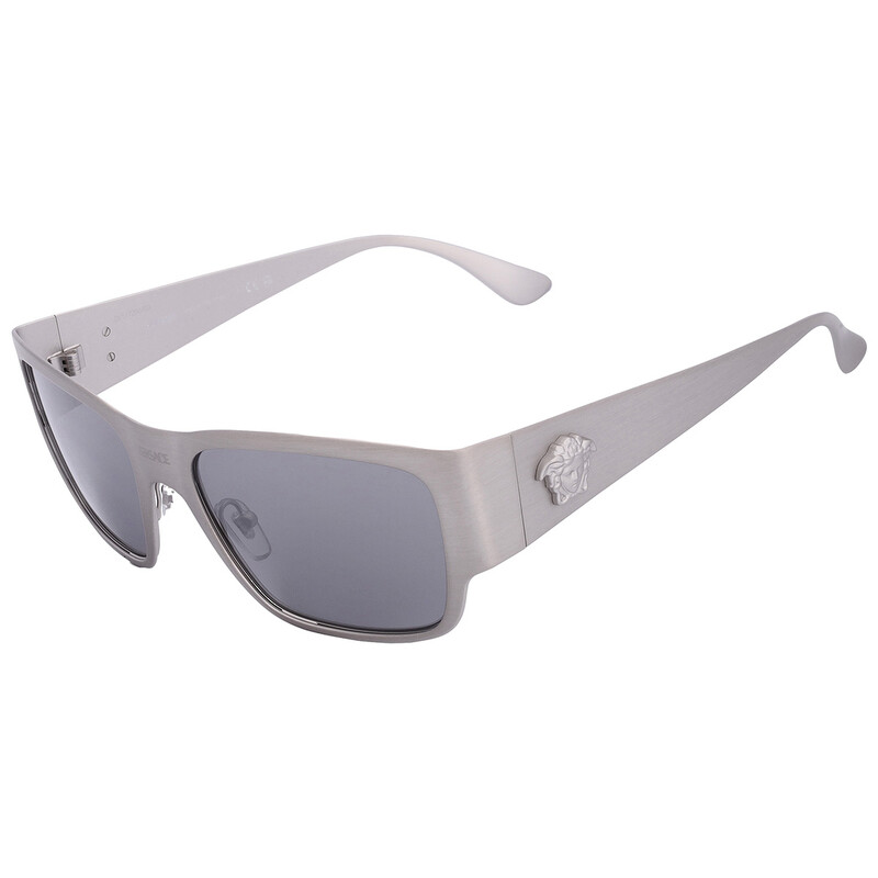 Versace Light Grey Mirror Black Square Men display picture 1